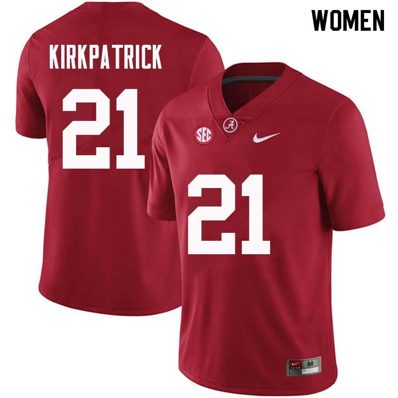 Women #21 Dre Kirkpatrick Alabama Crimson Tide College Football Jerseys Sale-Crimson